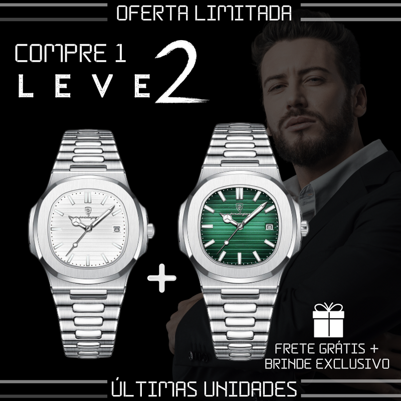 Relógio Masculino De Luxo Premium  (COMPRE 1 LEVE 2)