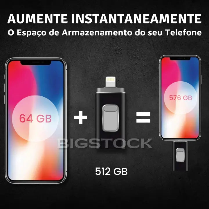 Pen Drive Universal 4 em 1 para Celular™ - IOS, Android, USB e Tipo C