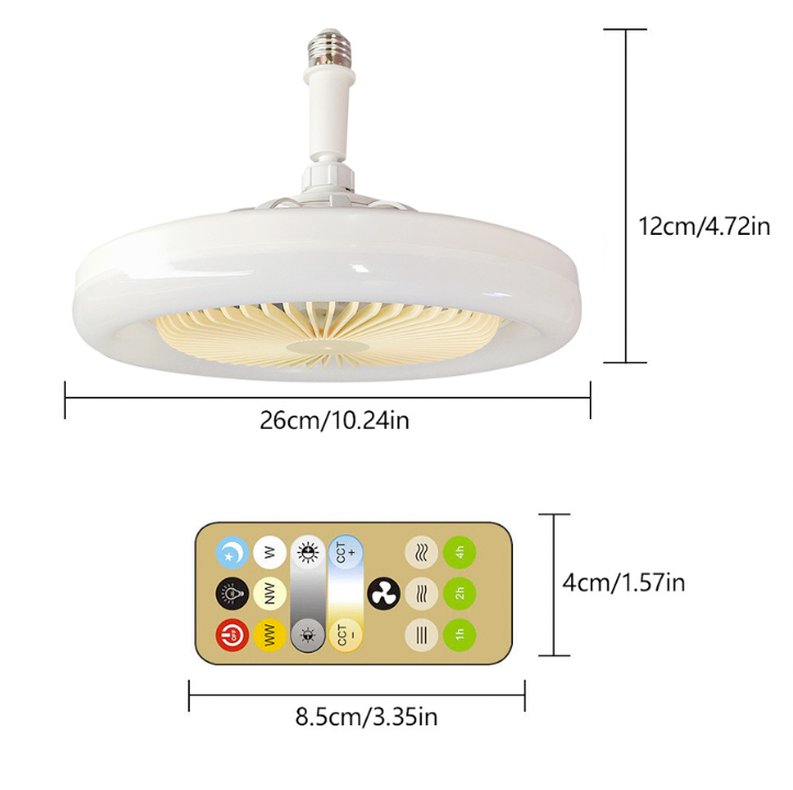 Luminária LED com Ventilador + Brinde