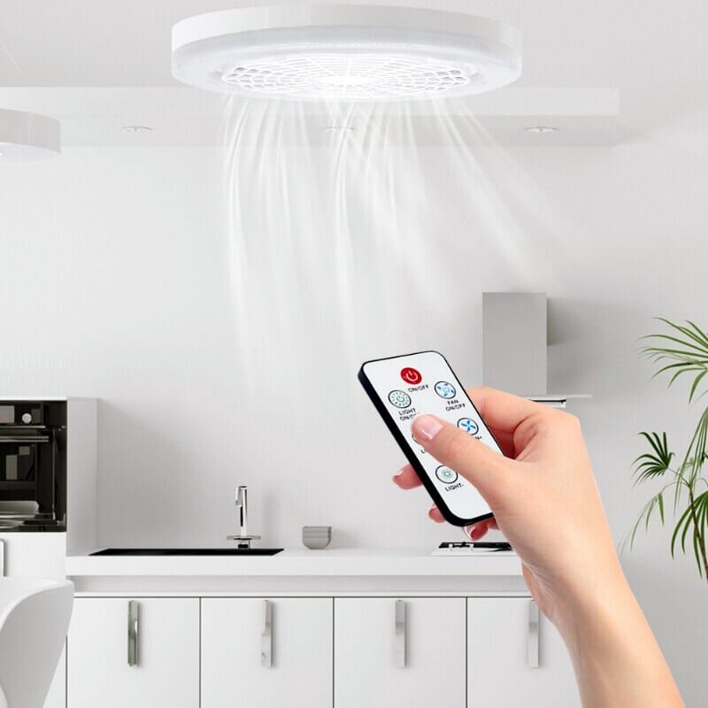 Luminária LED com Ventilador + Brinde